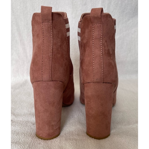 🆕 Mauve Pink Open Toe Heel Booties - Picture 4 of 7